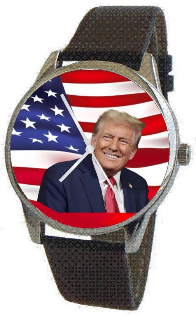 Donald J. Trump “Mr. President” On The Polished Chrome Watch With Donation