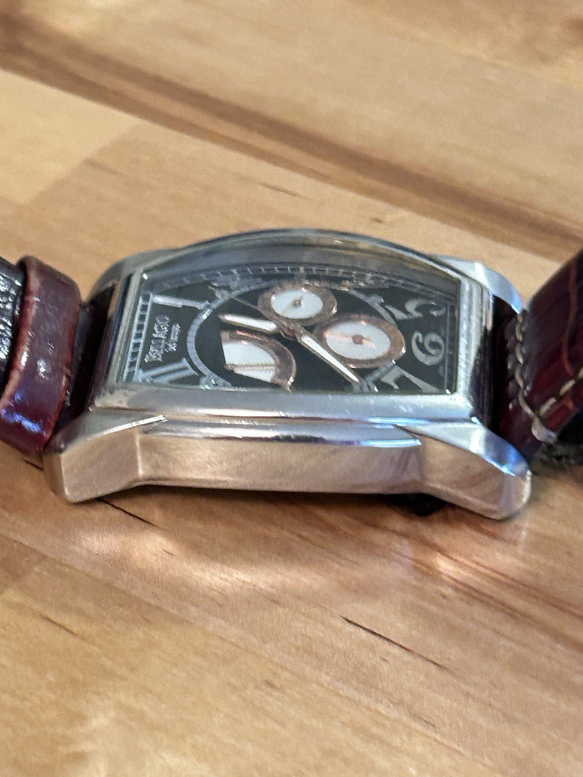 VTG BELLAGIO BEL TEMPO Chronograph Watch Tonneau Case 5 ATM RARE Needs Battery