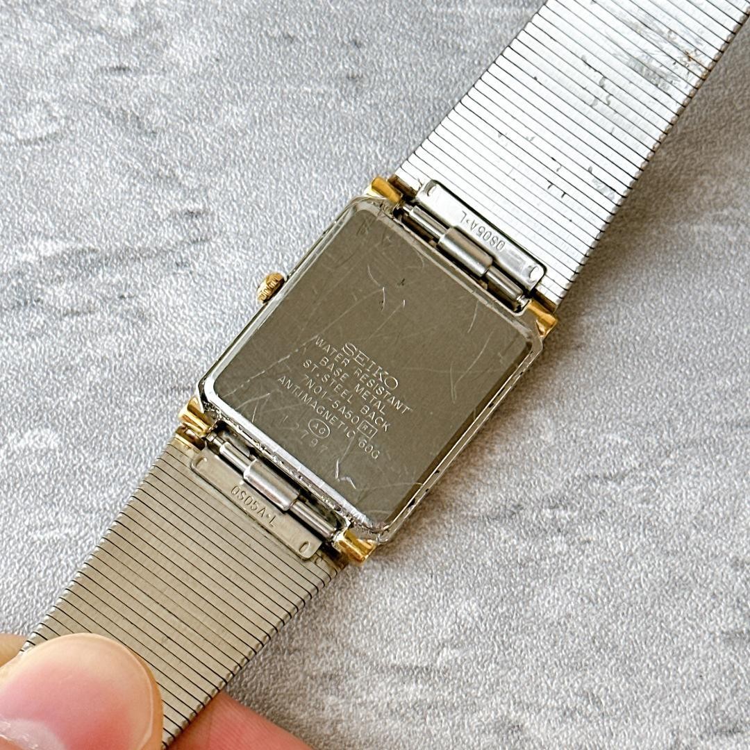 SEIKO Spirit men’s wristwatch square tank vintage