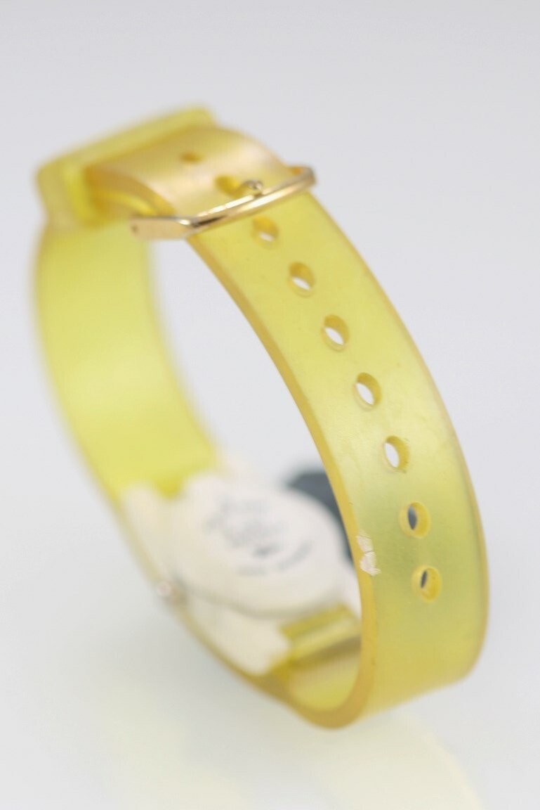 XTime Watch Women White Yellow Plastic Water Resistant Gray Battery Quartz