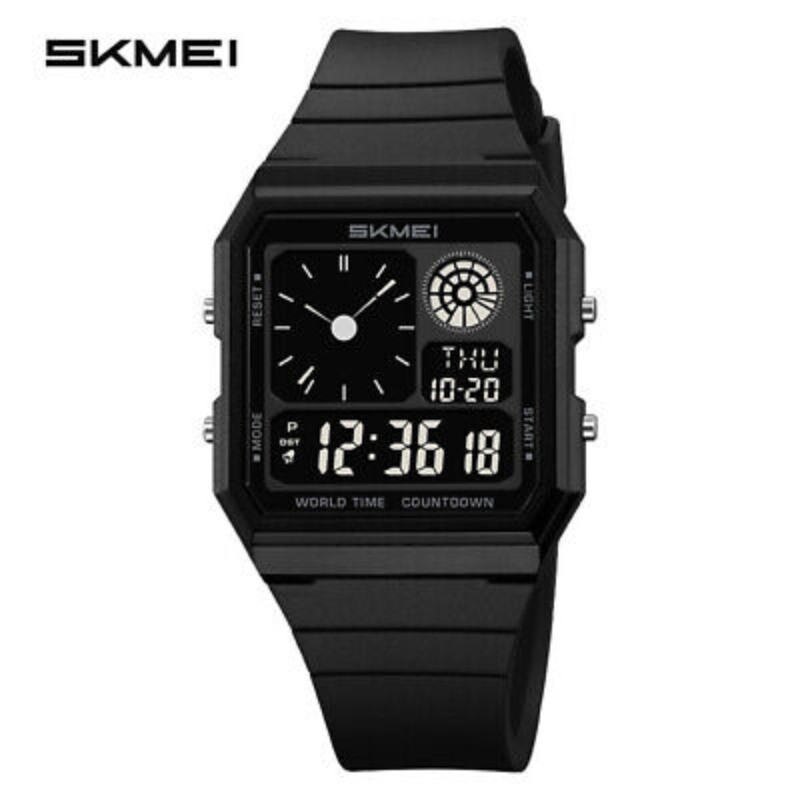 SKMEI Men’s LED Digital Quartz Sport Watch Silicone Band Waterproof Wristwatch