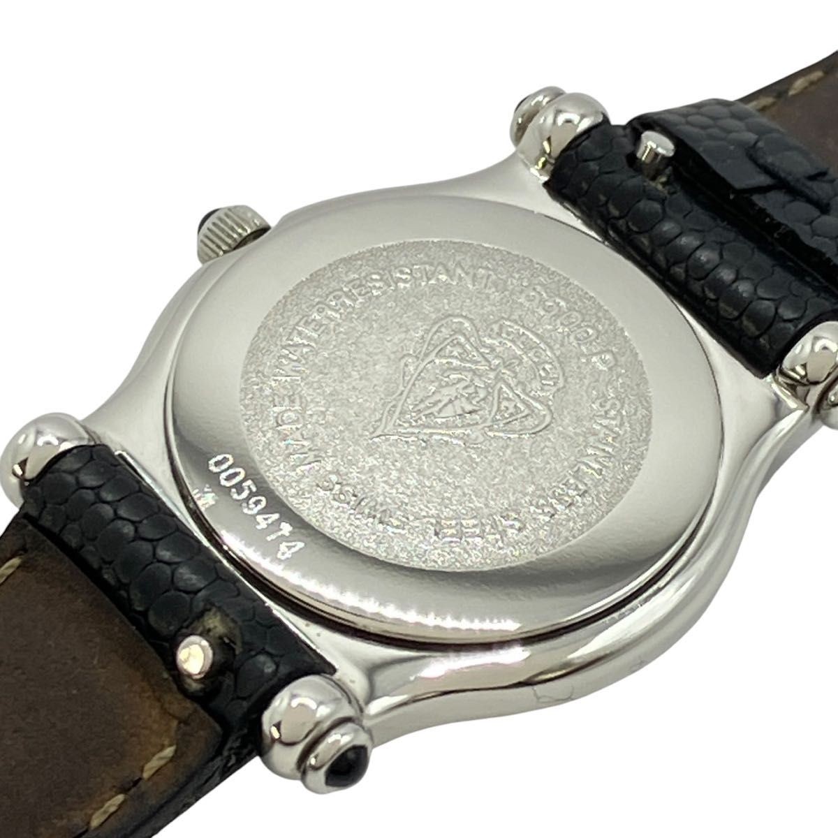Working GUCCI Watch Black Dial Quartz Silver Leather Strap