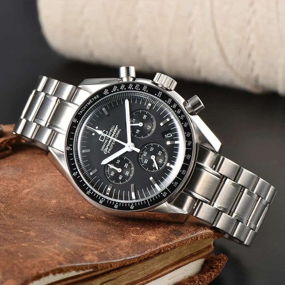 Japanese Quartz Watch Vk63 Men’s Business Panda Dial VK63 Movement Birthday Gift