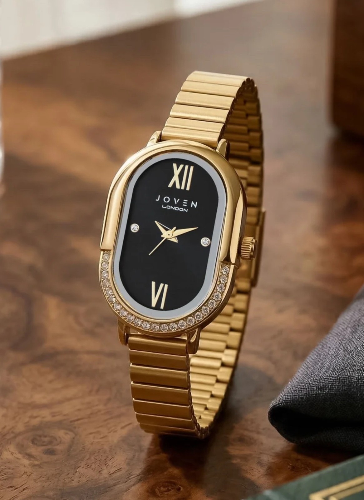 JOVEN london J8-D Women’s Gold Quartz Watch Oval Dial Bracelet Luxury Gift