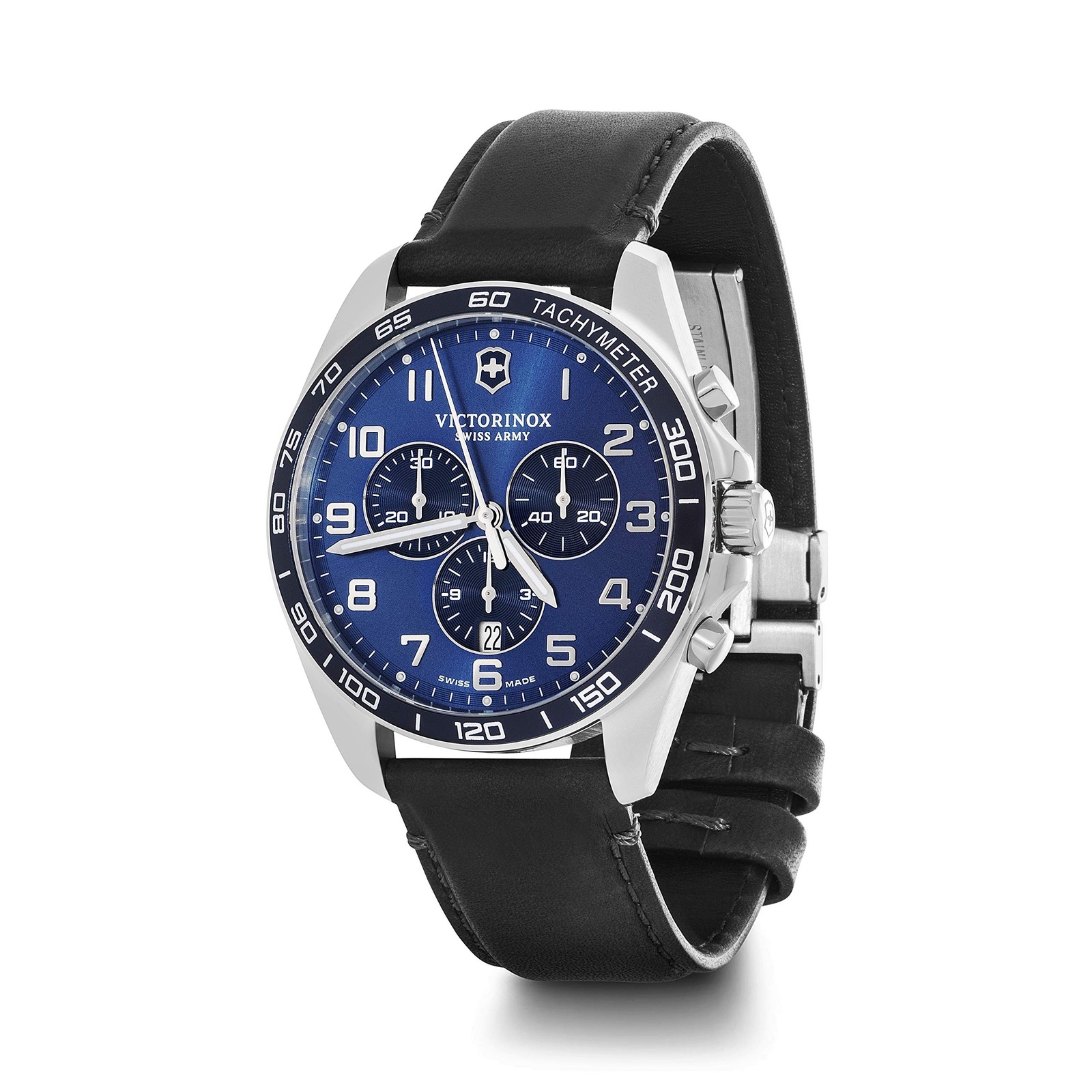 Unused VICTORINOX Fieldforce 241929 Blue Stainless Men Watch in Box