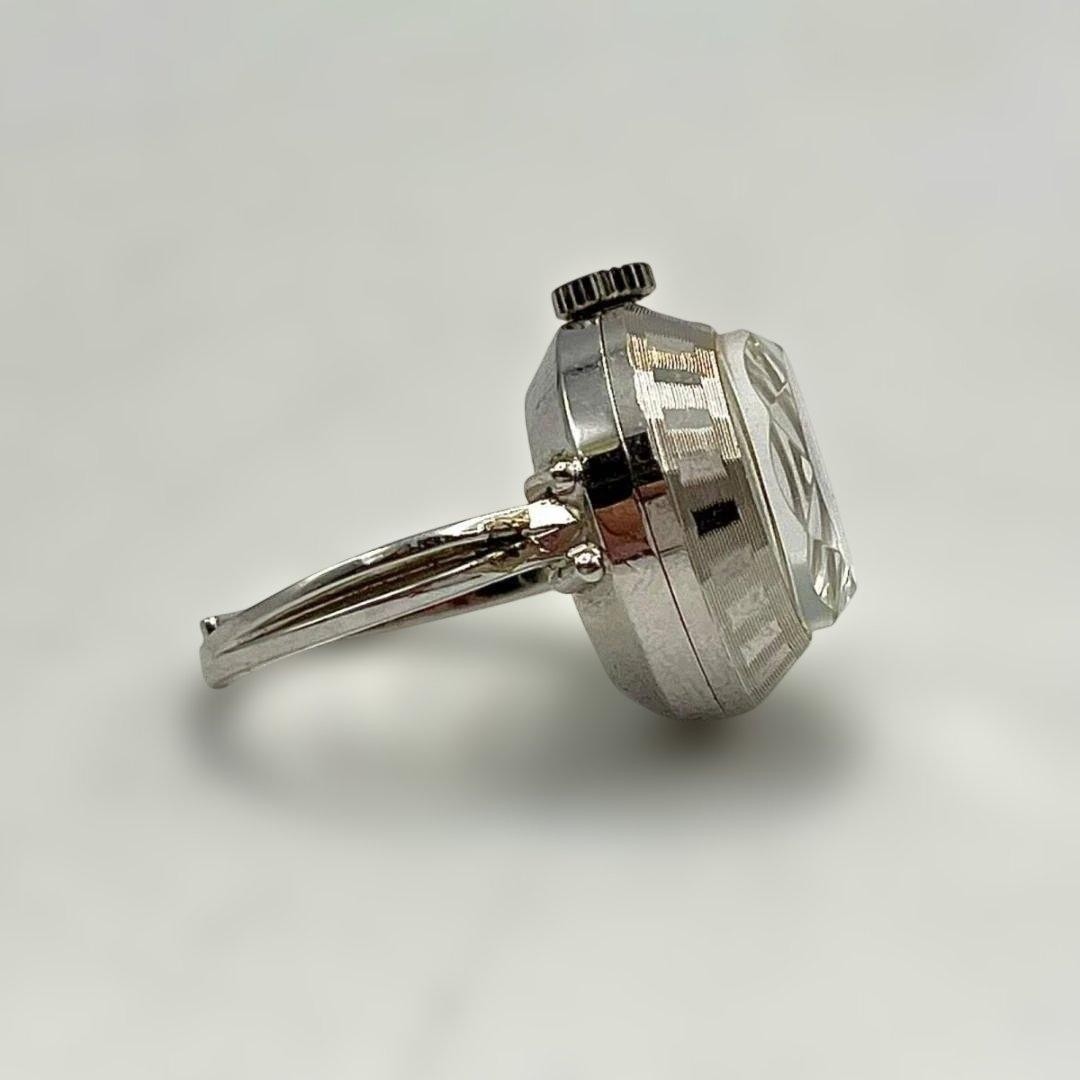 Seiko Ring Watch 17J Manual Movement Cut Glass 11-0290 Used