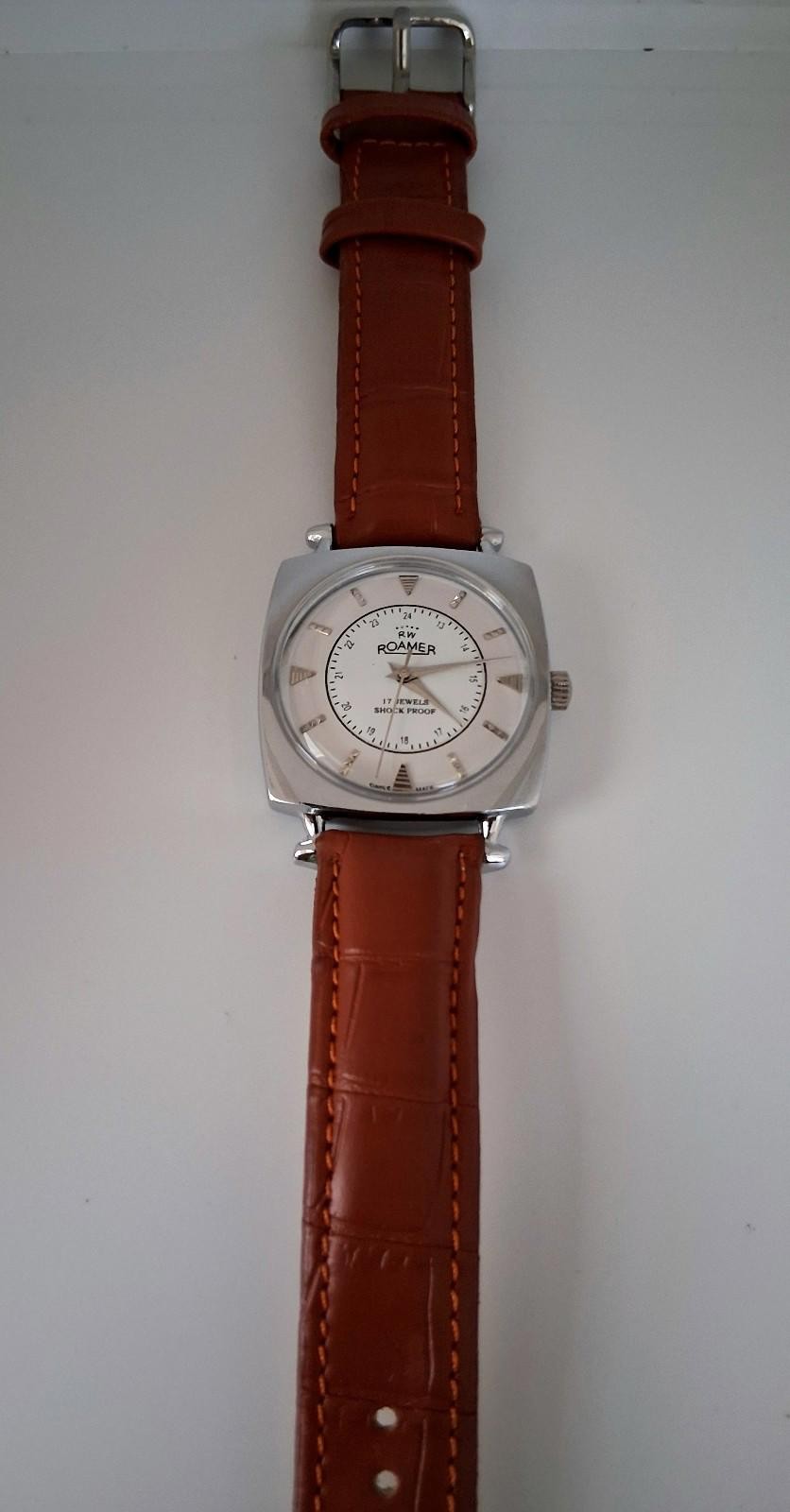 Vintage Roamer Men’s Leather Mechanical Watch RARE