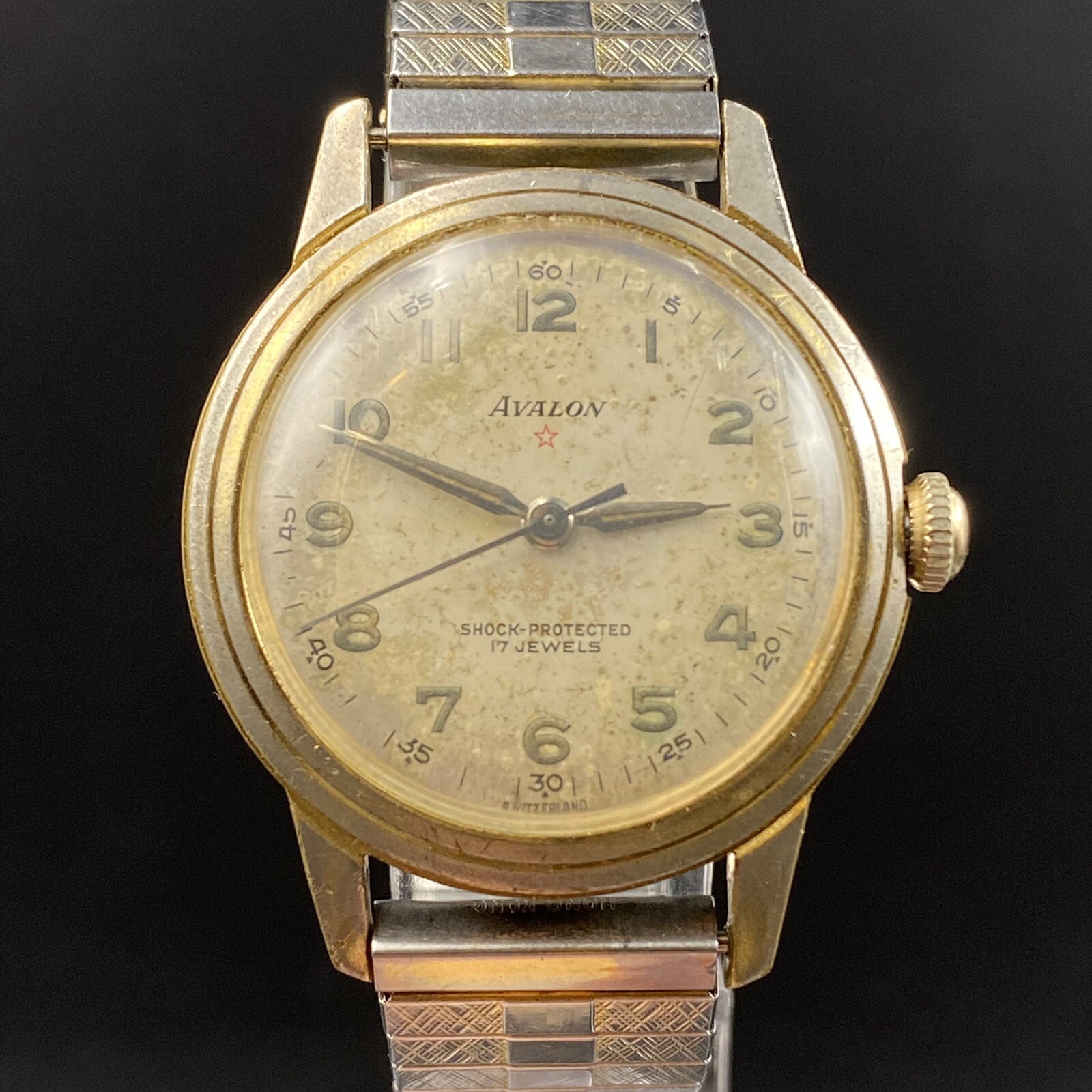 Vintage Avalon 17 Jewels Shock Protected Swiss Watch Mechanical W.M.R. Case