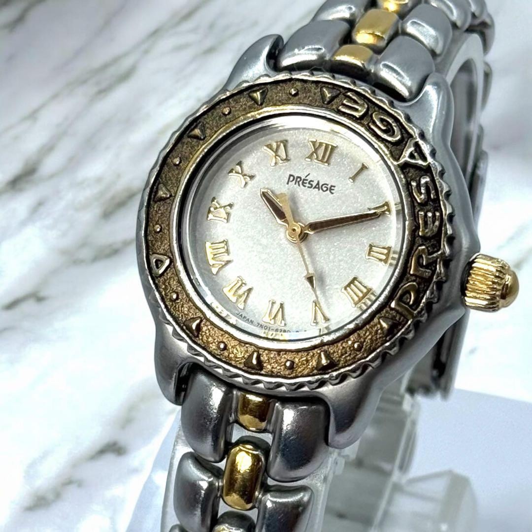 SEIKO Presage 7N01-6240 Ladies Quartz Watch Gold Silver Two Tone Battery