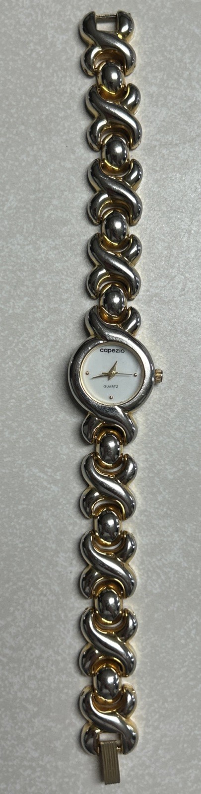 CAPEZIO Women’s Watch Gold/Silver Tone Swiss Movt. 1108 Clasp New Battery Runs!