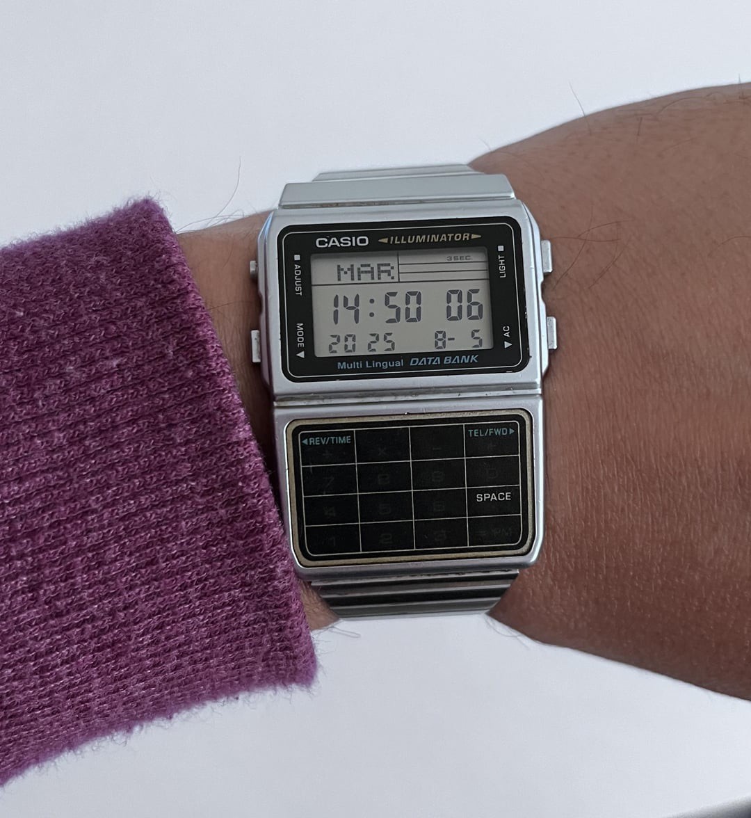 CASIO DBC-611-1VT Data Bank Calculator Digital Watch Silver