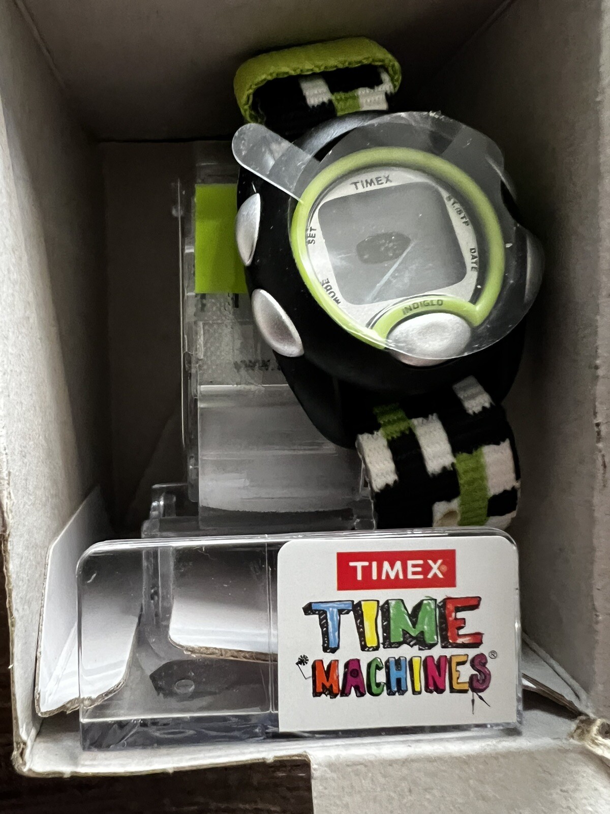 Timex Kid’s Time Machines Digital Black, Green Nylon Strap Watch TW7C13000/u