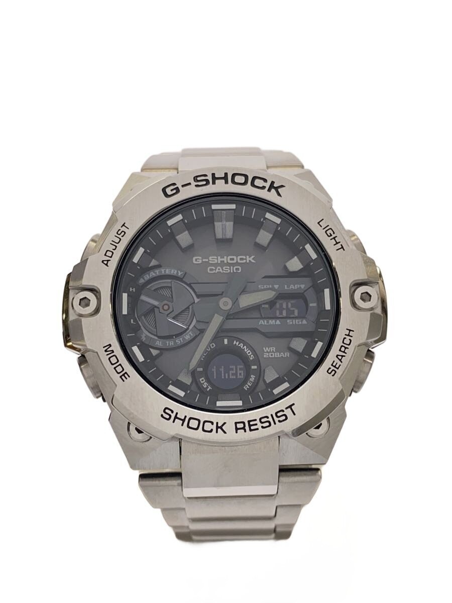 CASIO Solar Watch Analog Stainless BLK SLV GST B400 From Japan
