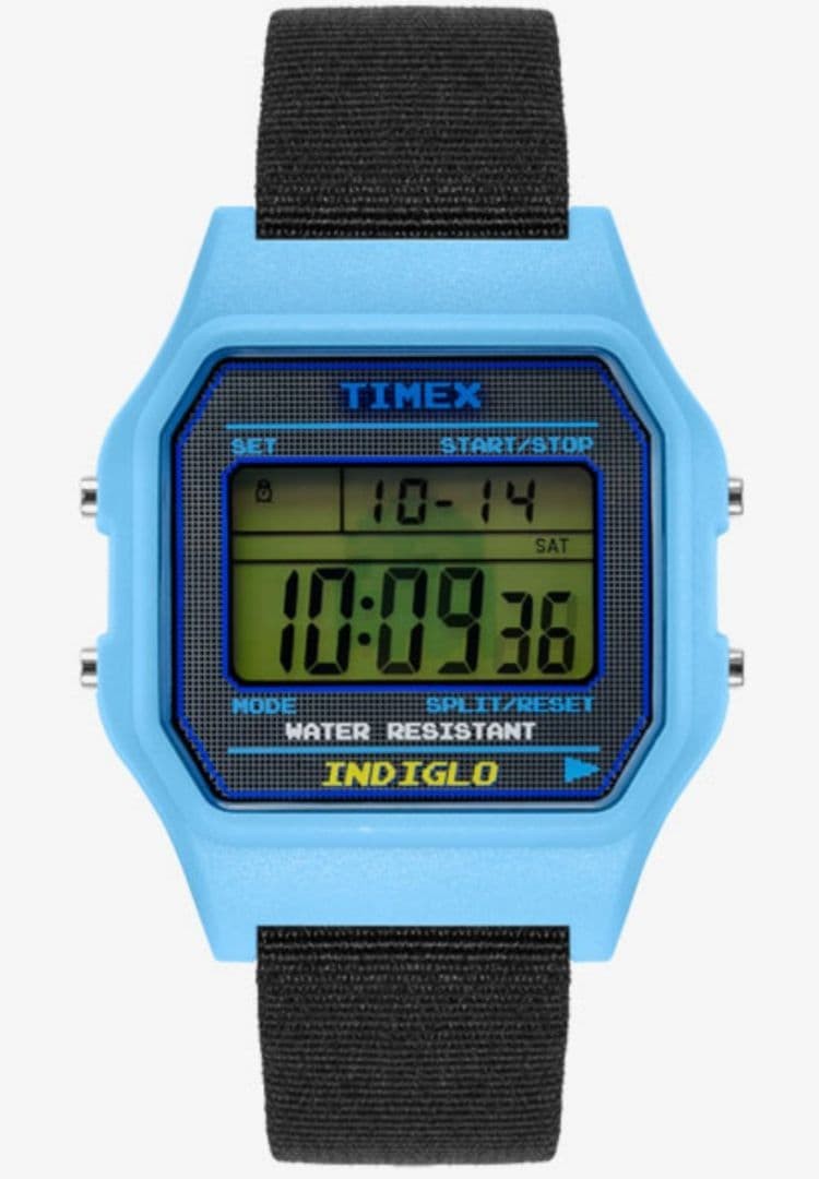 Pacman x Niki x Timex Classic Digital Watch Sky Blue/Black 34mm Used