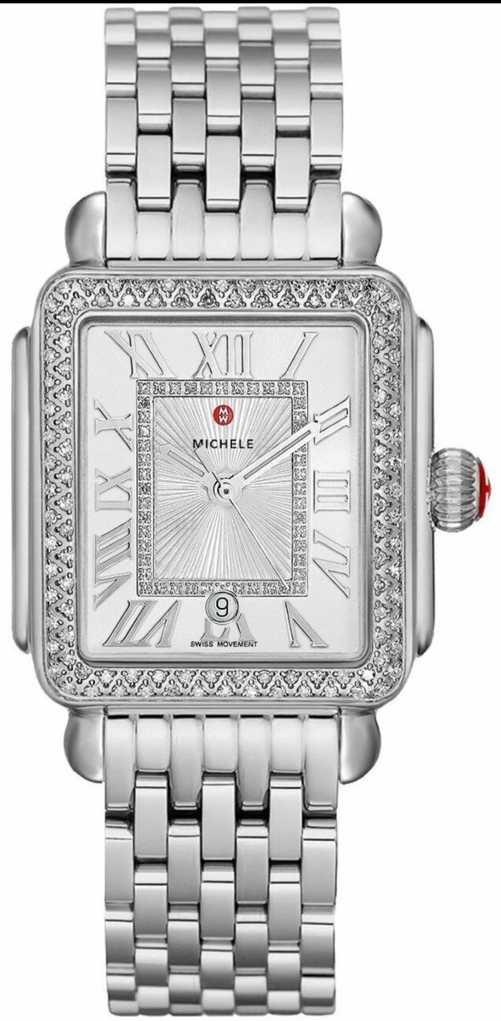 New Michele Deco Madison Diamond, Diamond DIal MWW06T000163 33mm Watch