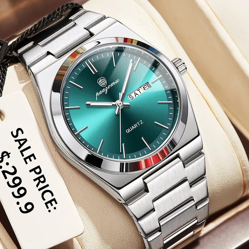 Fashion Men’S Quartz Watch Stainless Steel Waterproof Luminous Man Watch Chronog