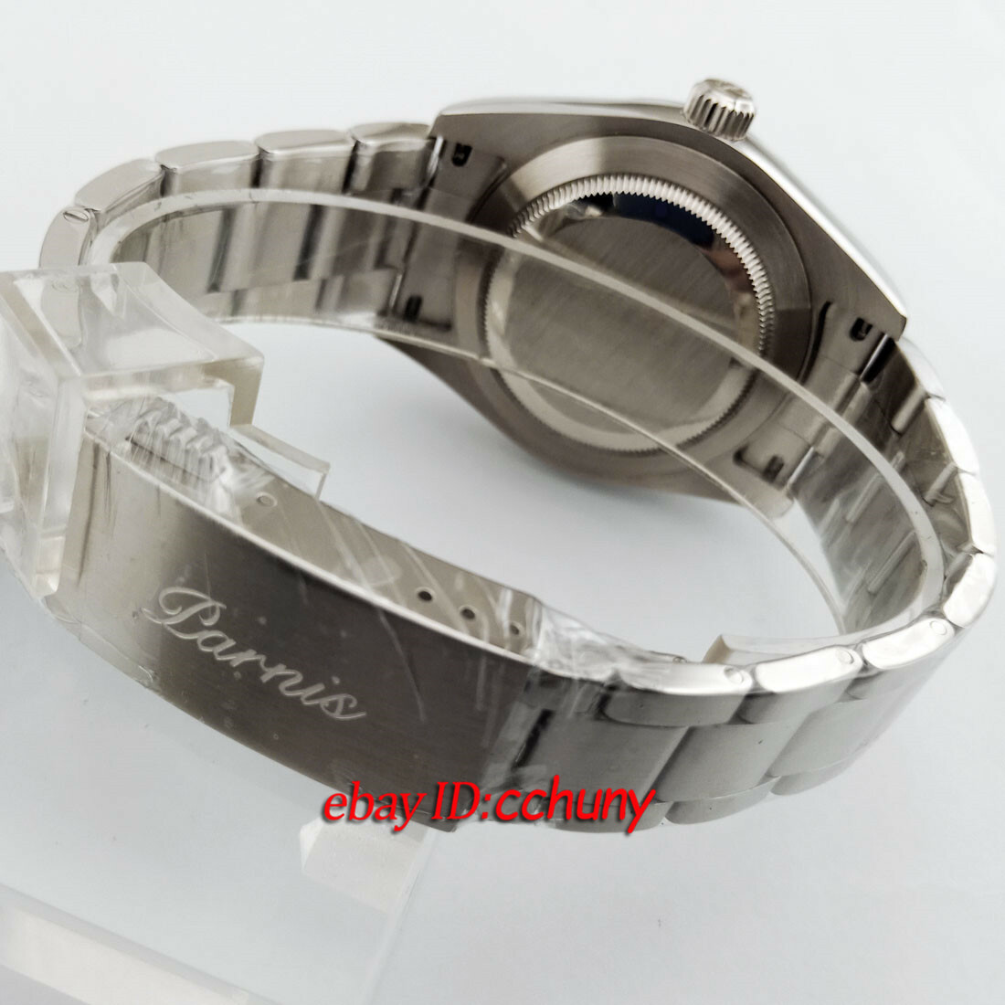 Parnis 40mm Steel Case Coffee Dial Sapphire Glass Automatic Mens Wrist Watch
