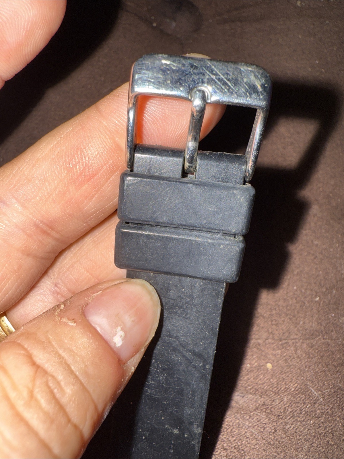 Anne Klein Womens Watch Y121E Black Silver Rhinestones Working