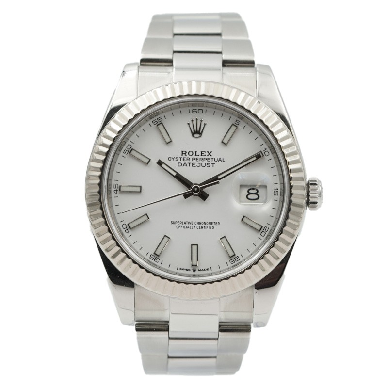 Rolex Datejust 41 126334 SS White Dial Fluted Bezel B&P 2018