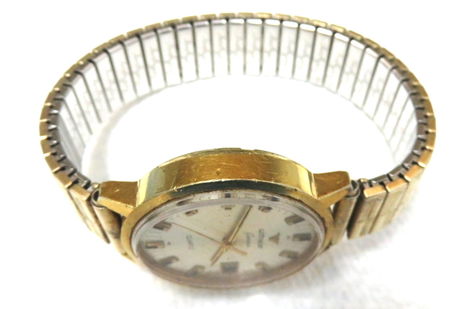 Vintage Wittnaurer Genene Men’s Quartz Date Watch with 10k RG Bearflex Band