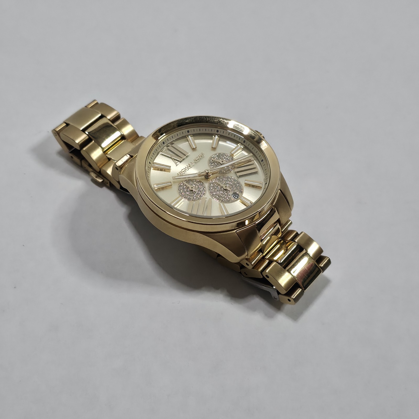 Michael Kors Wren Pavé Gold Tone Watch For Men Style# MK8928