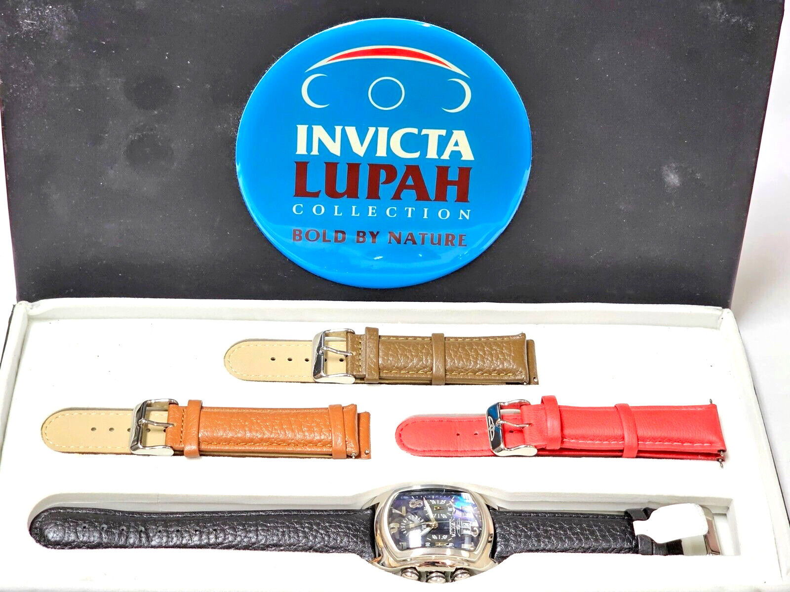 Designer Invicta Lupah Bold By Nature 4393 Unisex Set Watch Four Leather Straps