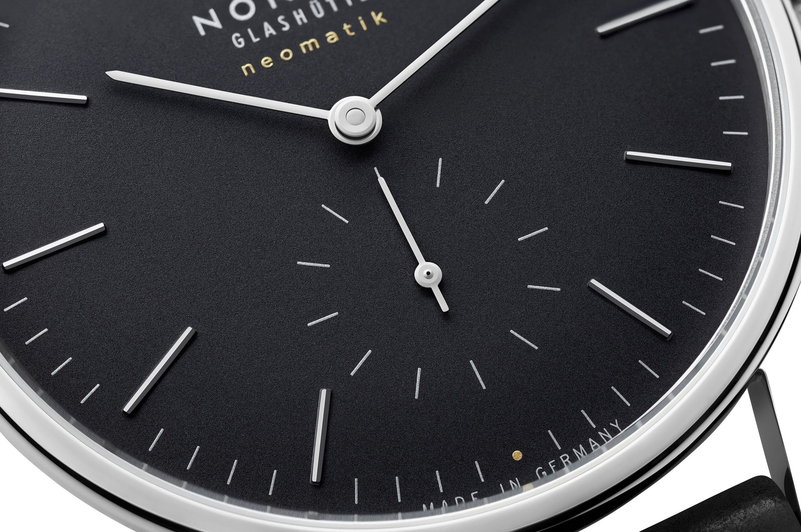 NOMOS Glashutte Orion Neomatik 39 Automatic Black Dial Leather Mens Watch 346