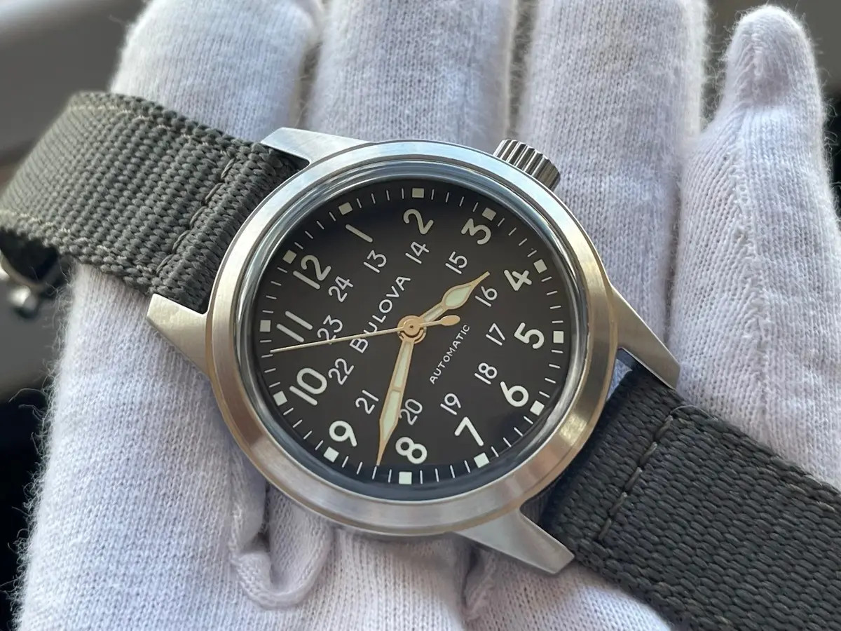 Bulova VWI Special Edition Black Dial Nylon Strap Hack Automatic Watch 96A259