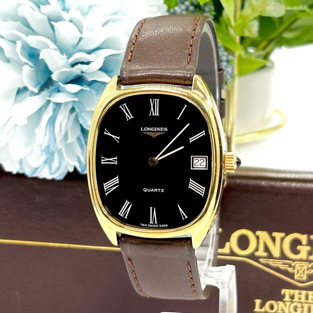 LONGINES 19015122 Wristwatch Quartz Gold Black Timepiece Authentic Genuine