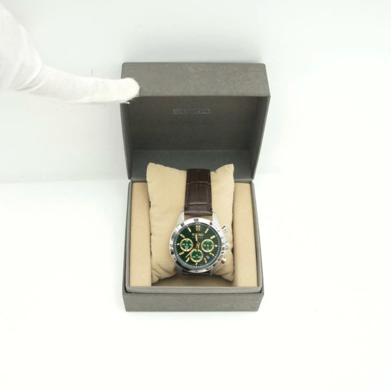 [USED Excellent] SEIKO Chronograph 8T63-00D0 Men’s Watch Green Ships From JAPAN