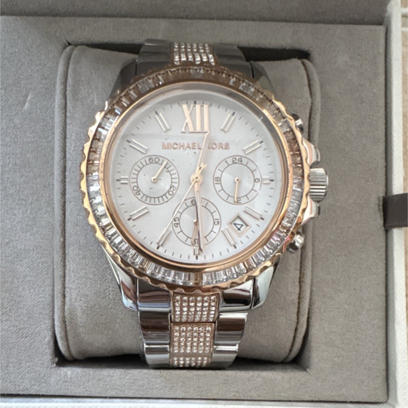 Michael Kors Everest Chronograph Quartz Two-Tone 42mm Watch w/ Original Box
