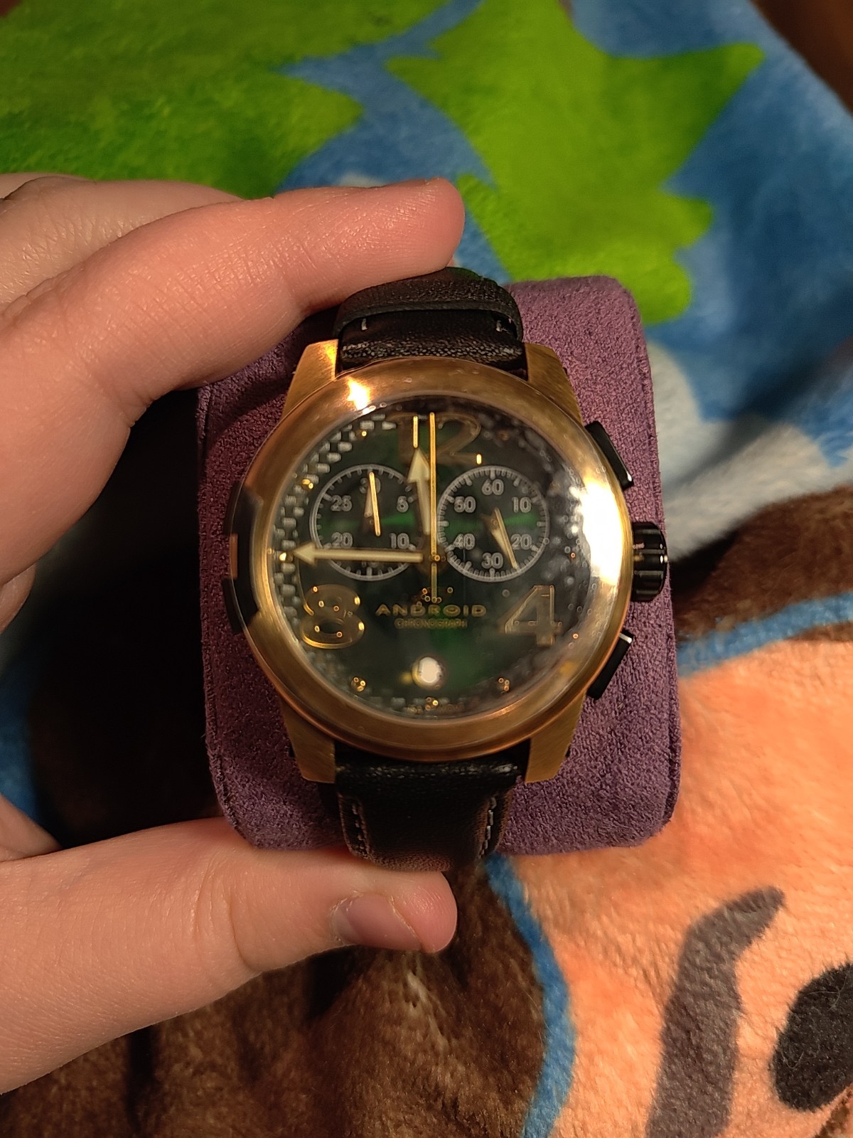 Android Men’s Quartz Chronograph Watch AD420 46mm with leather band