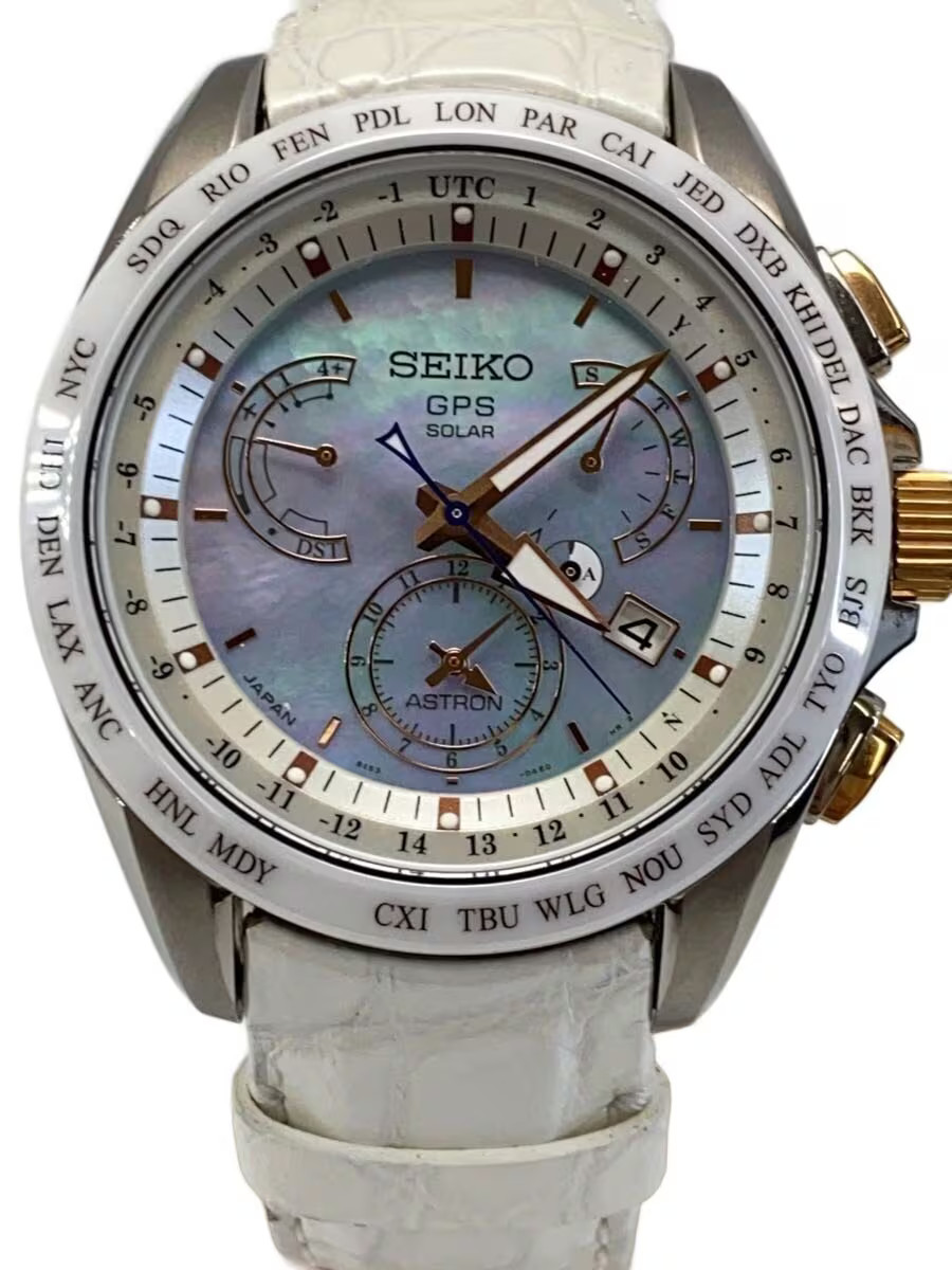 SEIKO ASTRON Astron Dual Time Blue shell dial Solar wristwatch 8X53 0AJ0 2