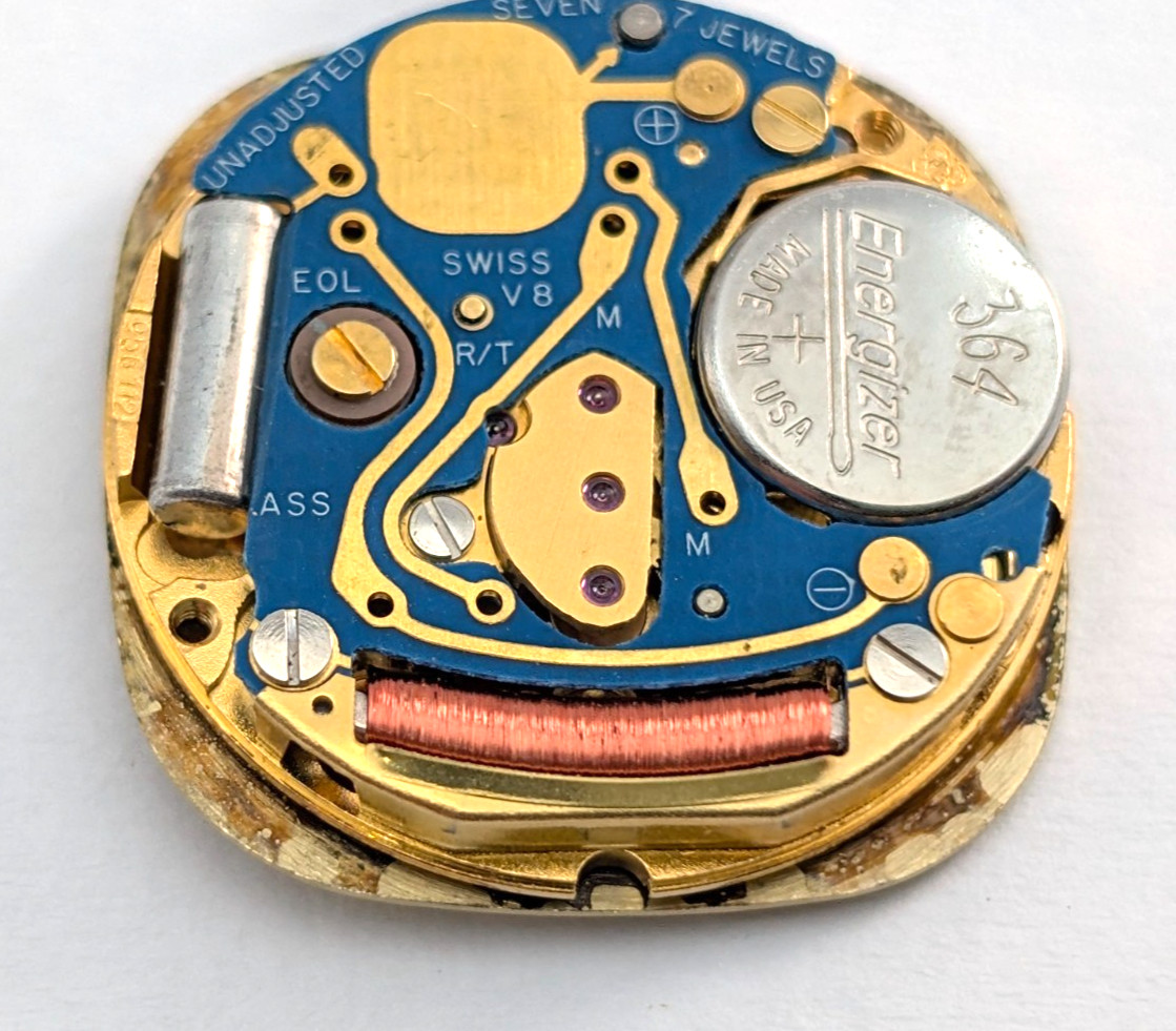 HAMILTON Swiss Quartz Calendar Watch Movement ETA 956.112 7j 17mm PARTS REPAIR