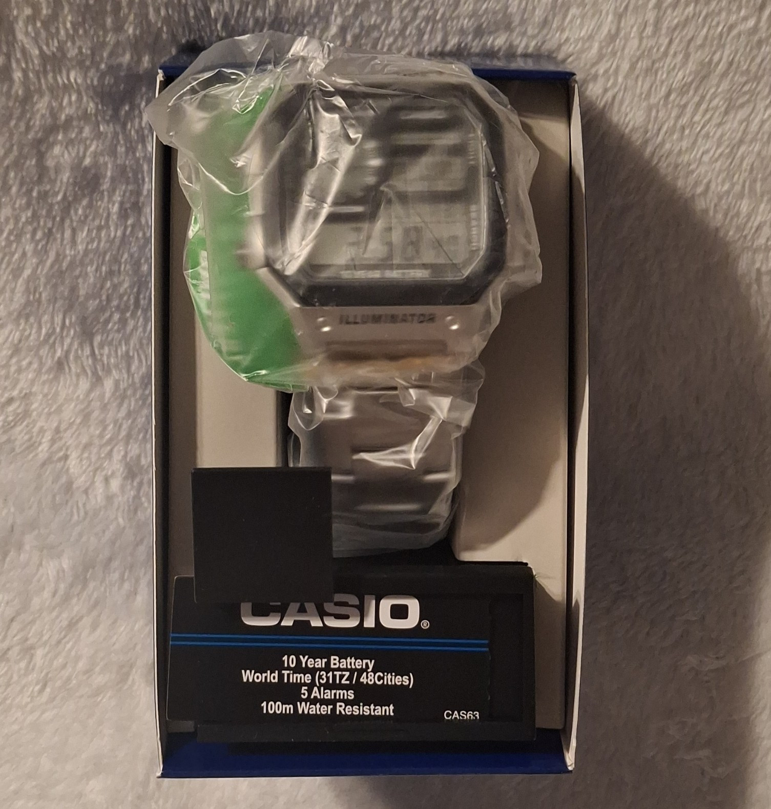 Casio World Time Digital Quartz Watch Silver Stainless Steel Bracelet WR 100m