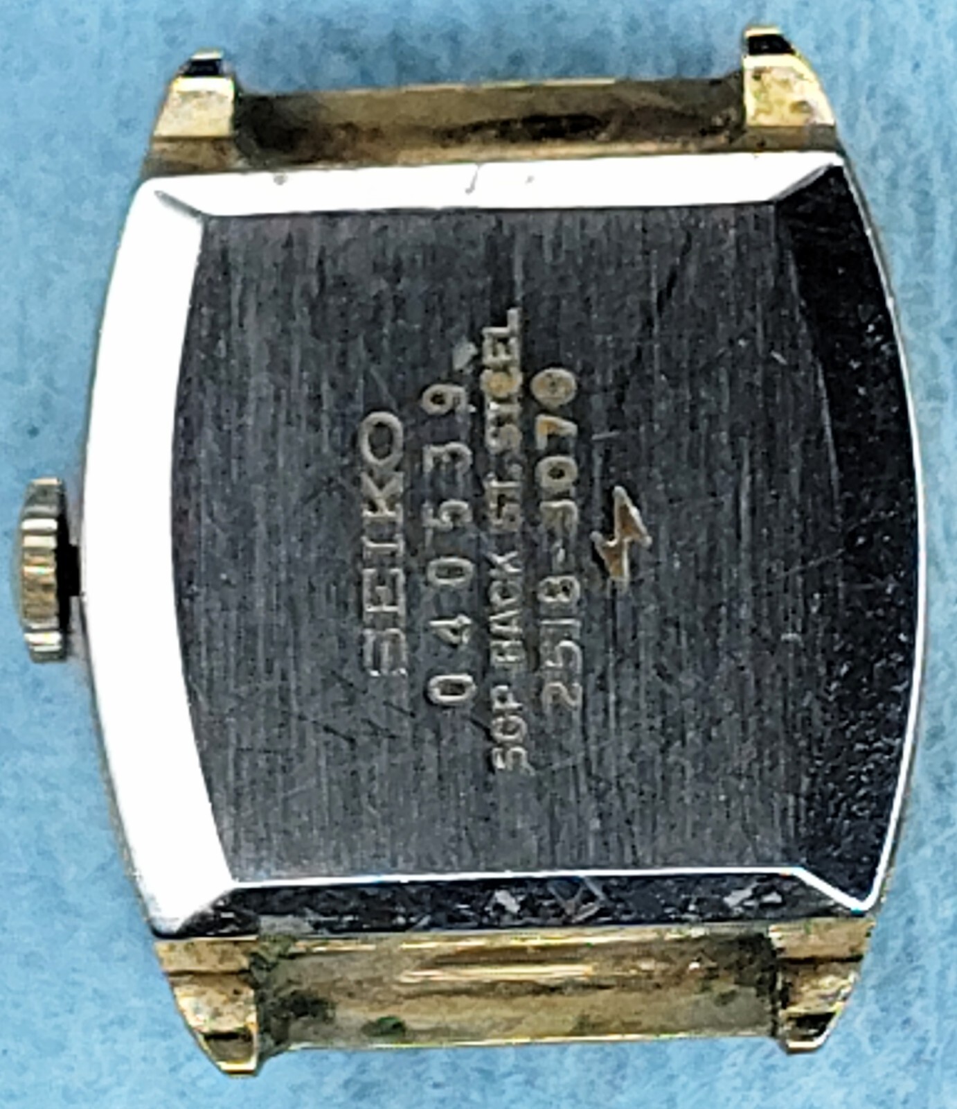 womens Vintage Seiko Crosshair Rectangle Tank Manual 2518-3070 Watch parts lot