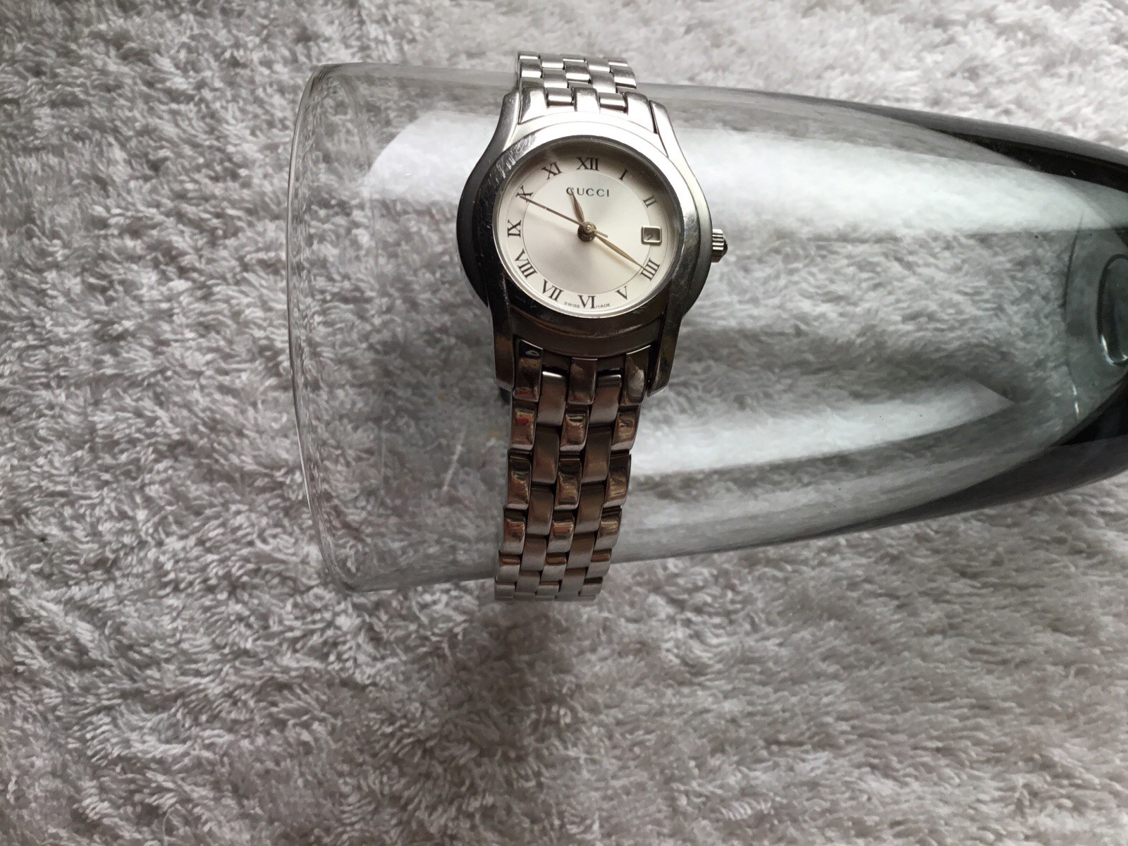 Ladies GUCCI WATCH STAINLESS DATE SWISS WORKS GREAT 5500L