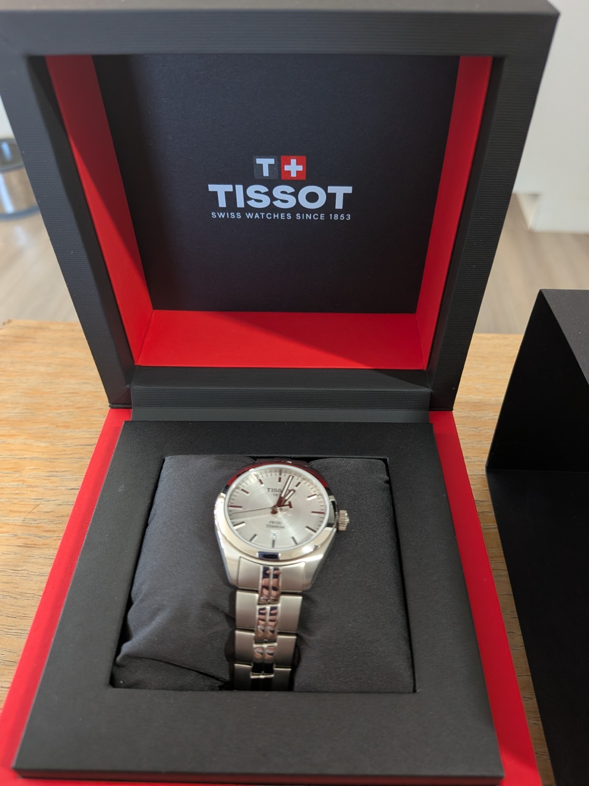 Tissot PR 100 Titanium Quartz 34mm Silver Dial Date Sapphire 100m Box