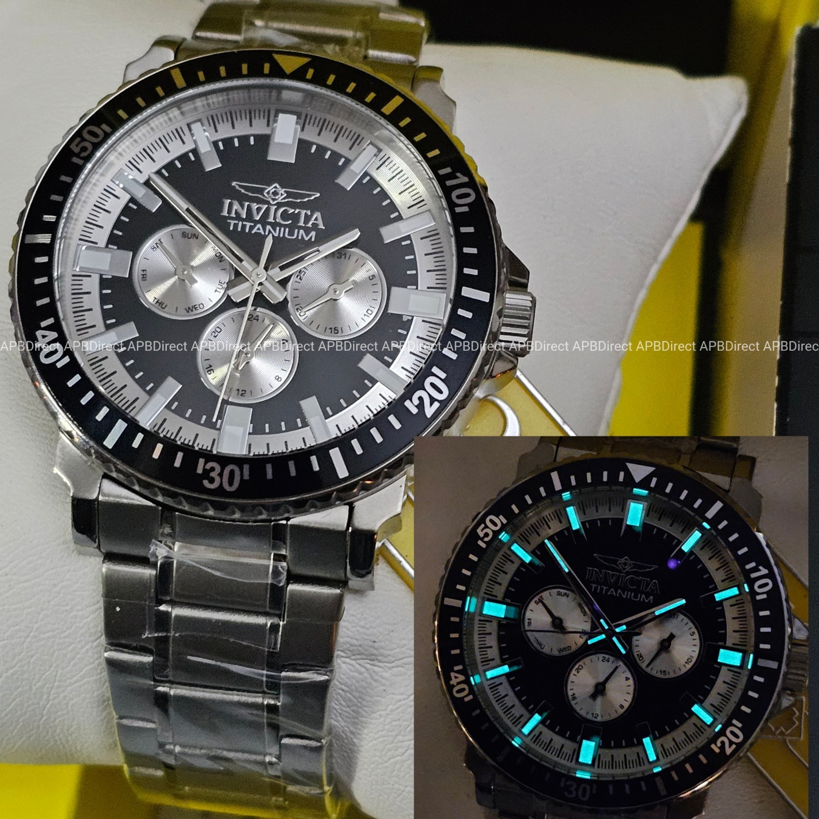 Invicta – TI-22 – TITANIUM Case & Bracelet 44mm Chronograph w/ LUME mens watch