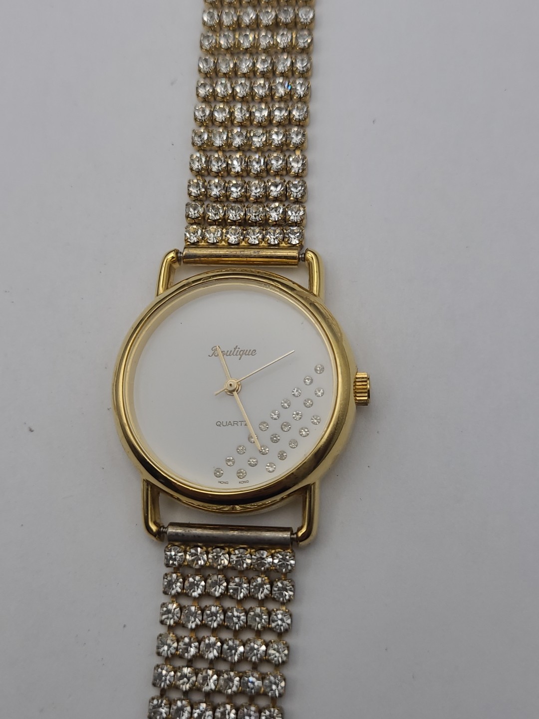 Vintage Boutique Analog Quartz Womens Watch Bling Bling Band New Battery Working