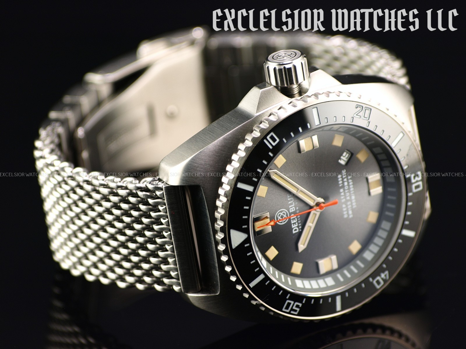 Deep Blue Deep Star 1000 Swiss Automatic SW200 Gray Dial Sapphire Ceramic Watch