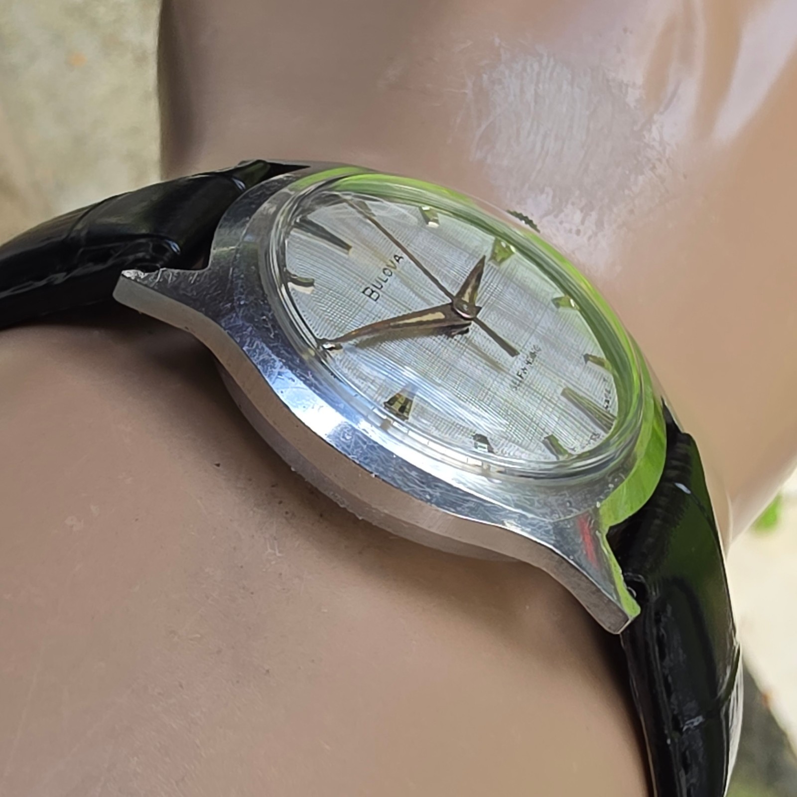 Vintage BULOVA Jet Clipper “AC” men’s automatic watch 11ALAC Linen dial 1965