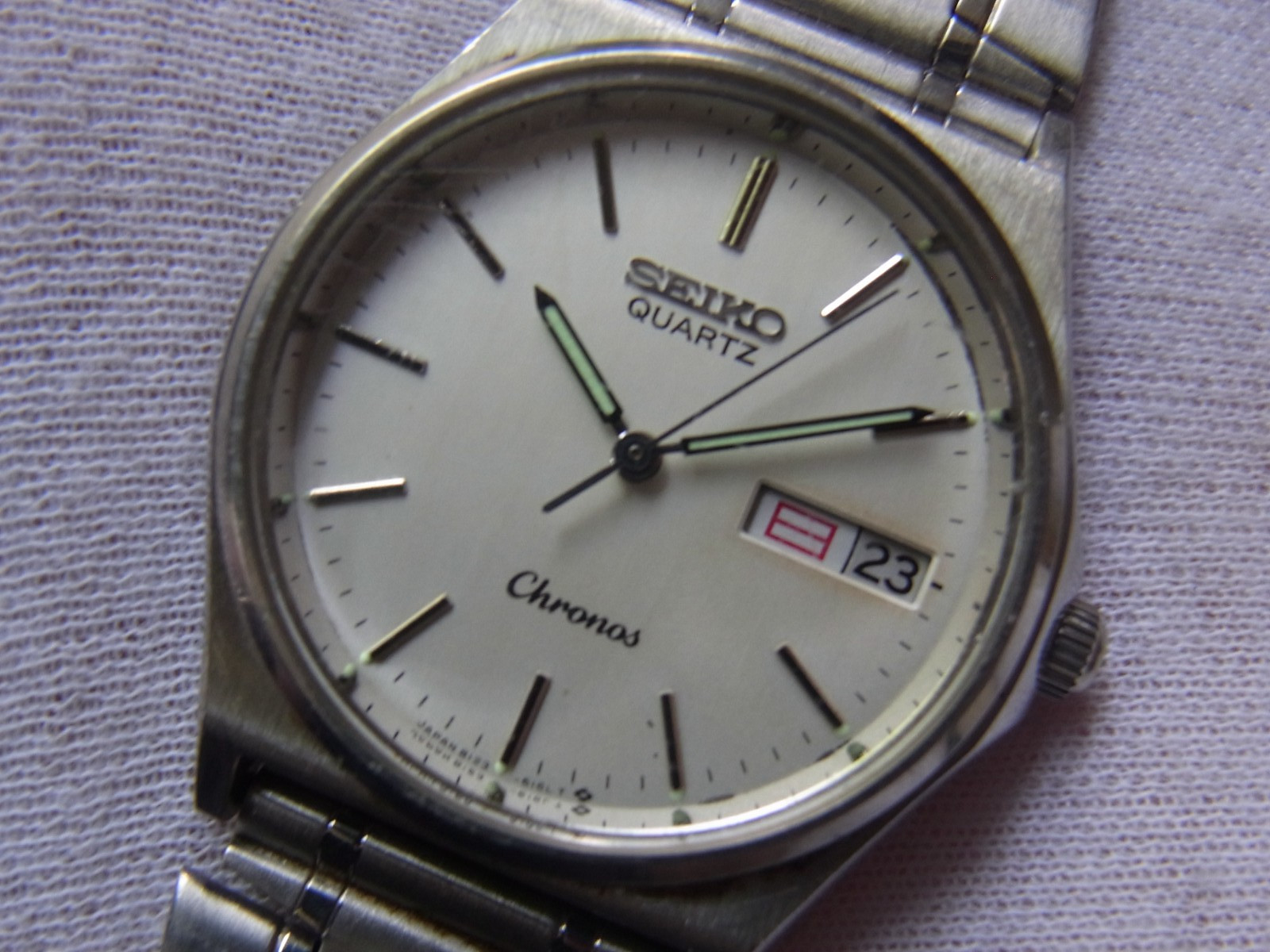 JUNK! SEIKO CHRONOS 8123-6130 SUWA FACTORY QUARTZ DAY DATE JUNK!