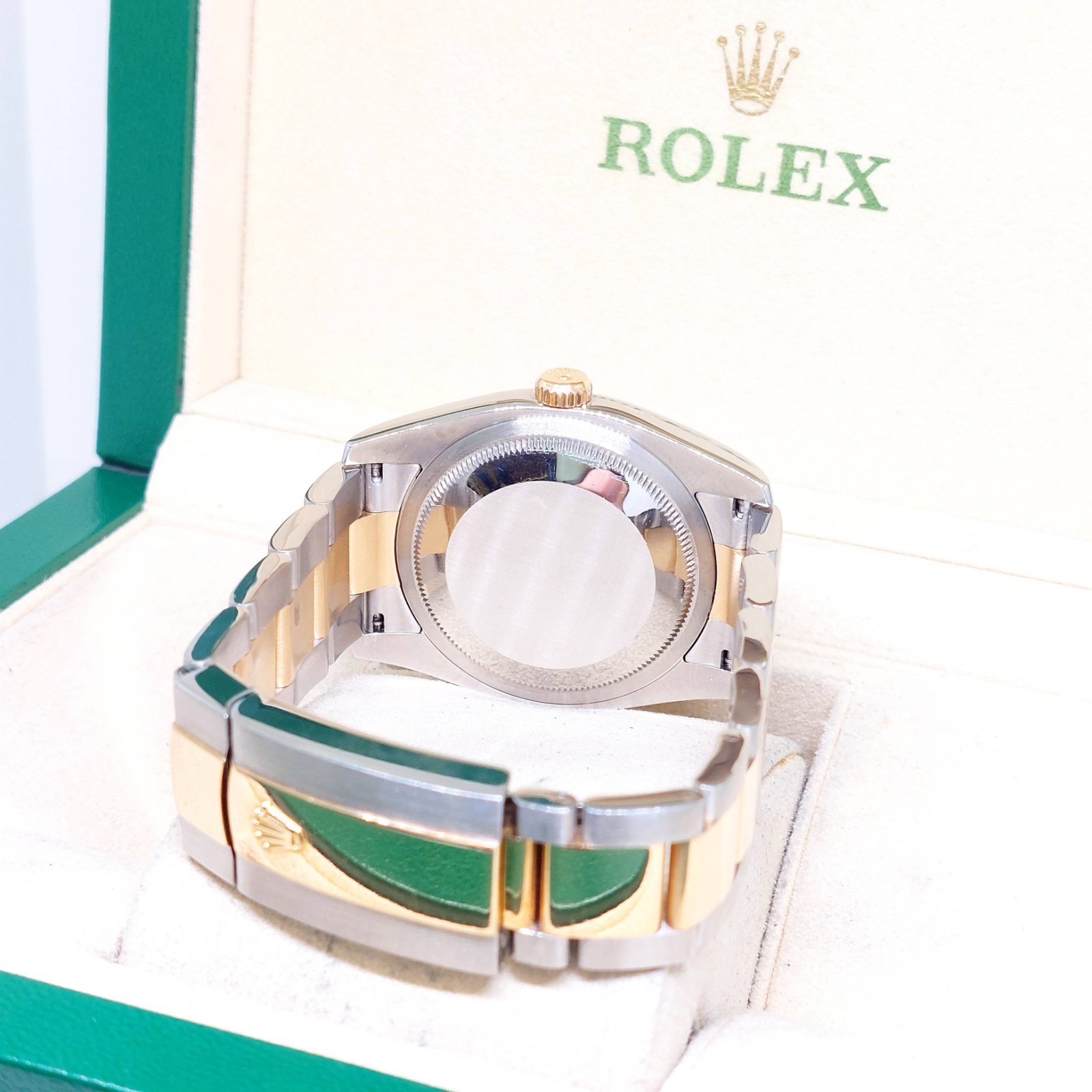 Rolex 36mm 18K Half Yellow Gold White Batons Dial Datejust REF: 116233 (V)