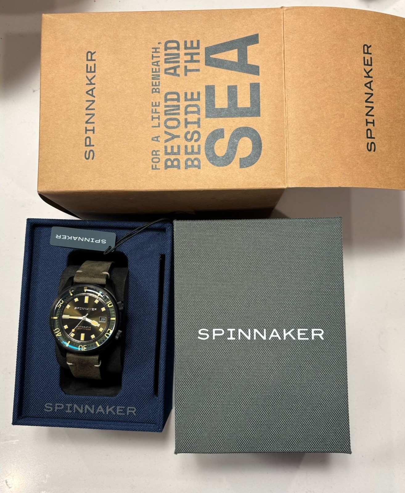 Spinnaker Bradner Military Green Automatic Compressor Diver 42mm Sapphire 180mm