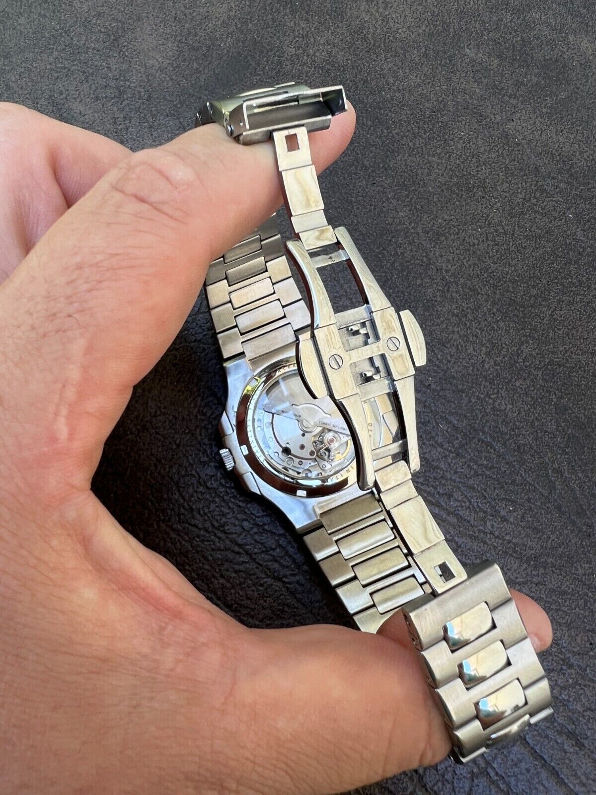 Real Mens Watch Fully Iced Blinged Stainless Steel Bust Down Out 41mm Hip Hop