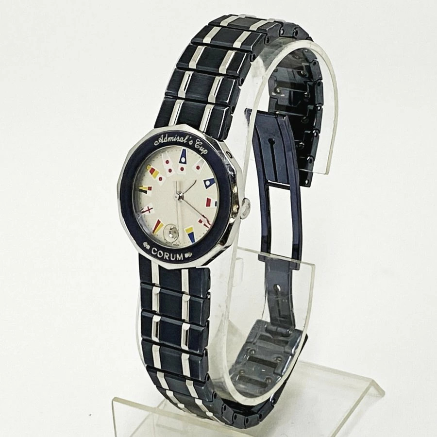 Corum Admiral’s Cup Date Quartz Ladies Watch 39.610.30V50 Silver Dial From Japan