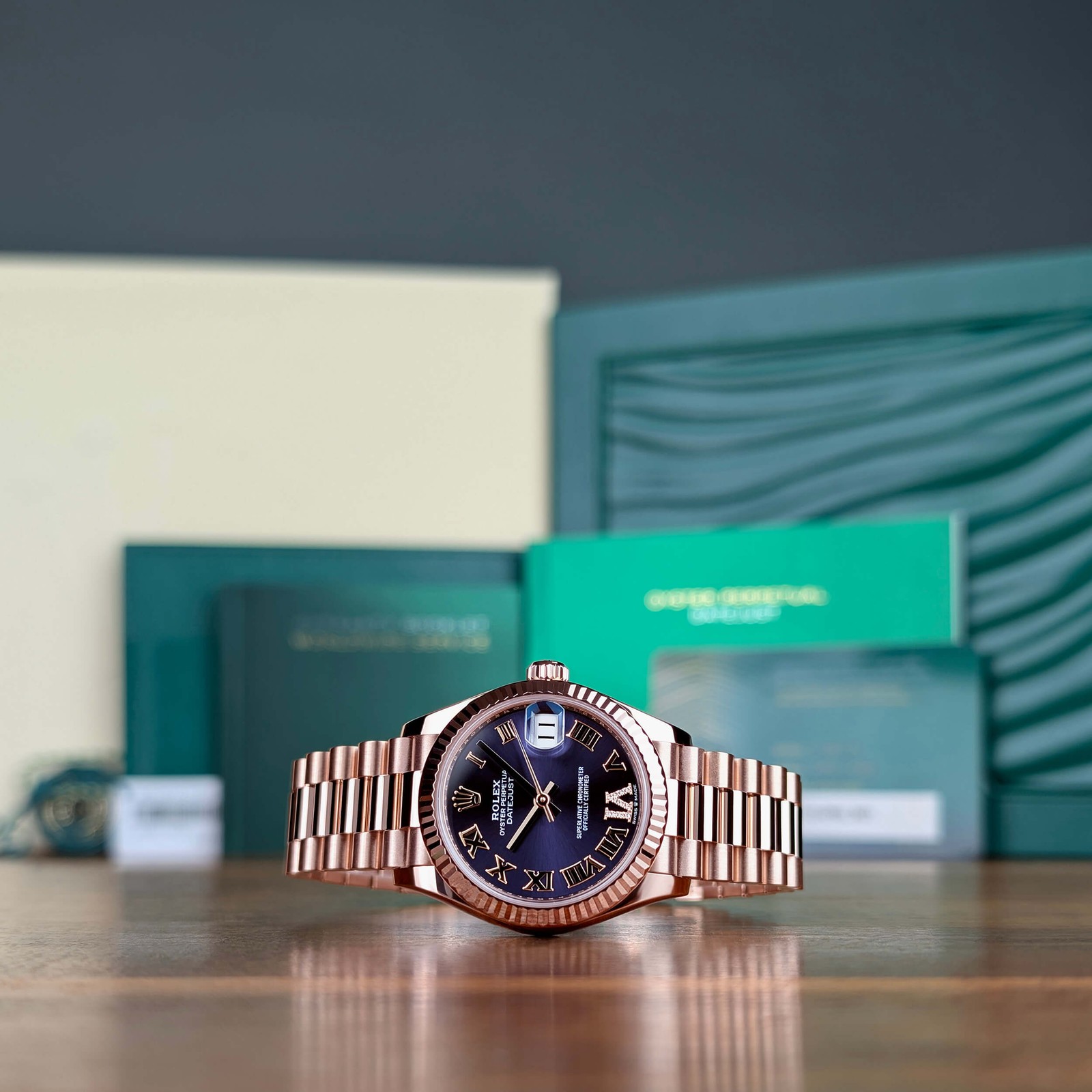 Fully Linked Complete Set Purple Diamond Six Rolex Datejust 31 278275