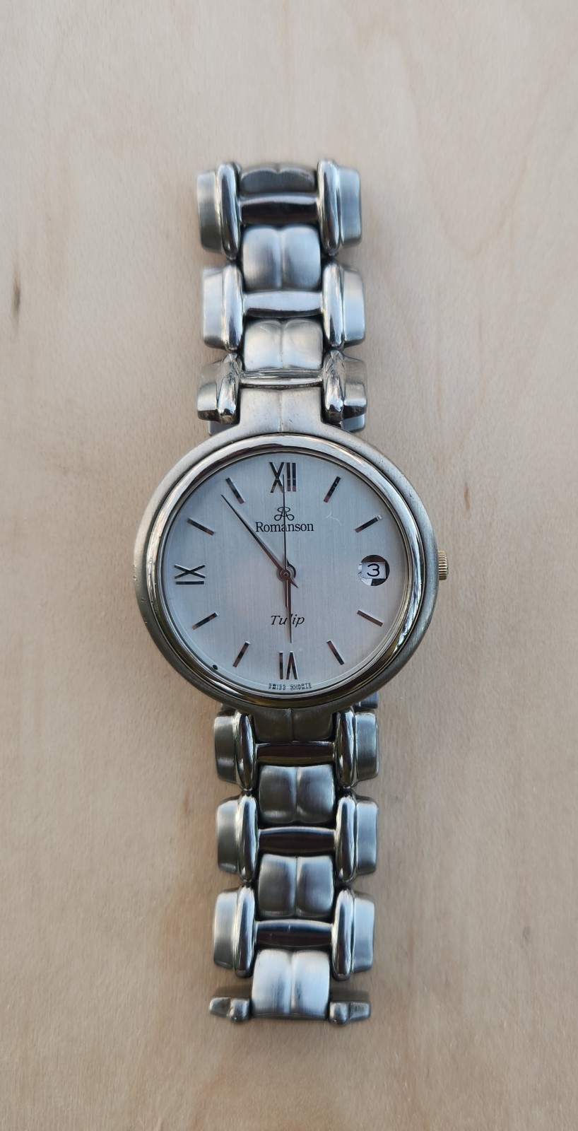 Romanson Tulip Watch, Sapphire Glass Silver Plated