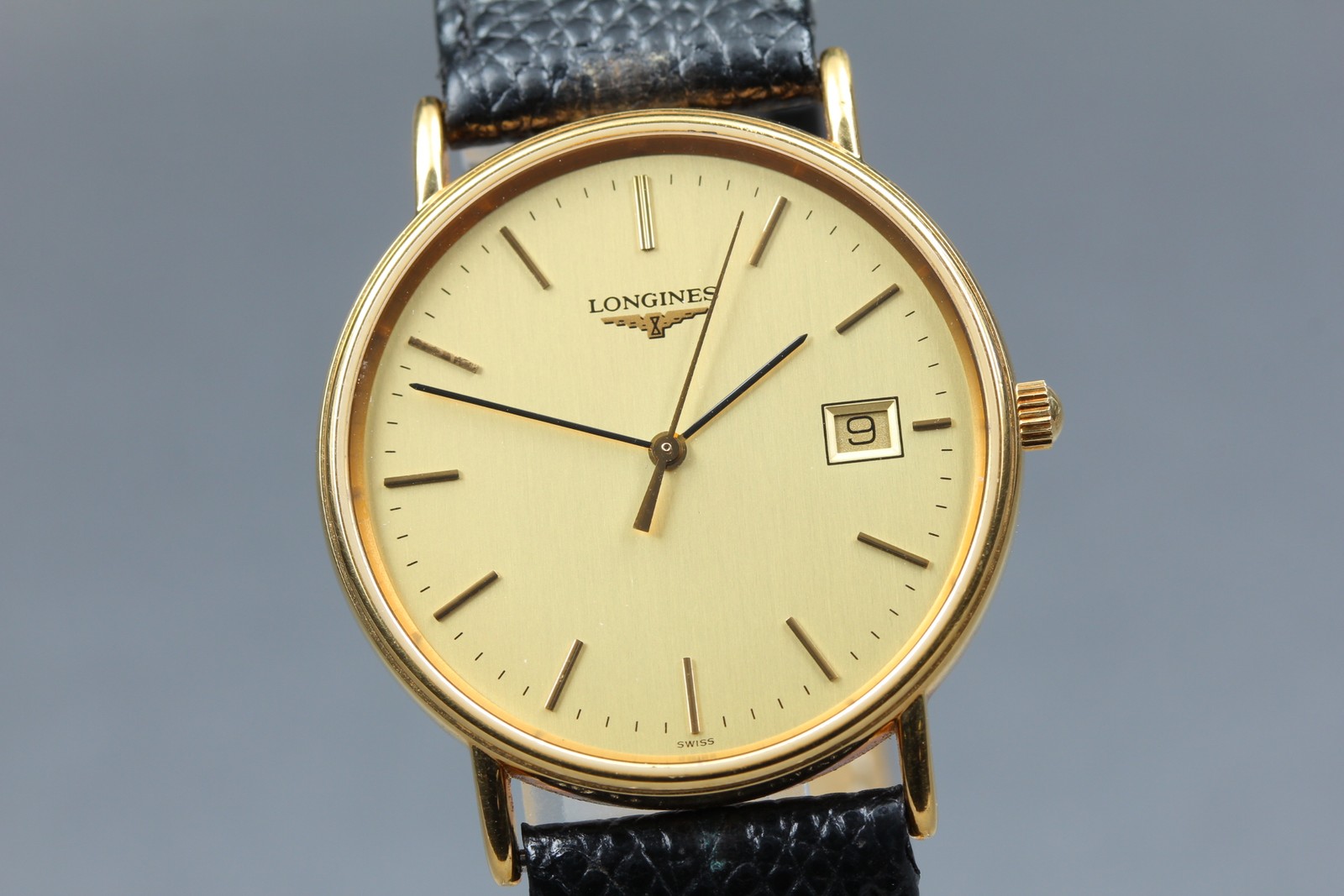 LONGINES Grand Classic L4.636.2 Gold Dial Date 33mm Quartz Men’s Watch Round